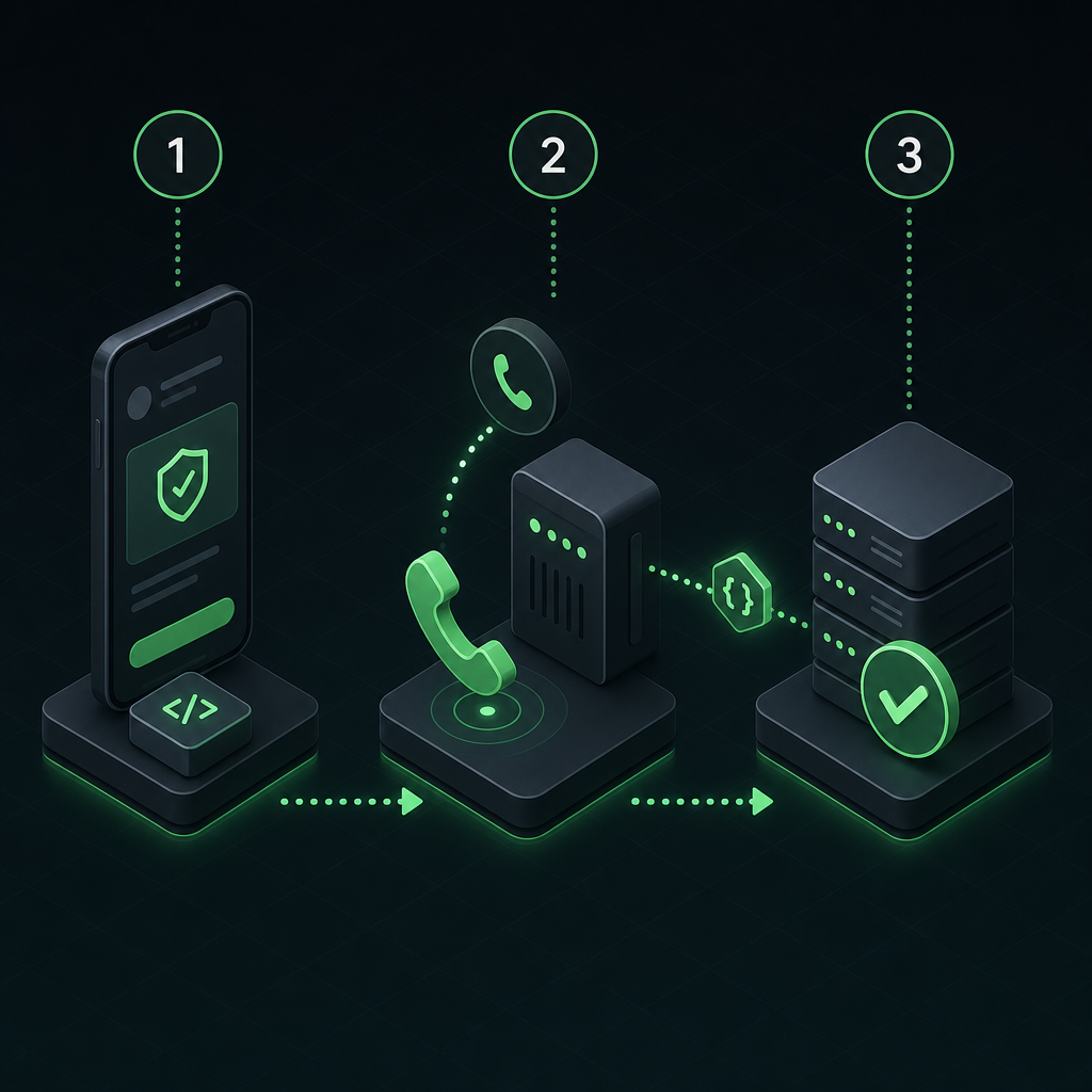 Missed-call verification flow